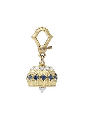 Meditation Bells 18K Yellow Gold, Blue Sapphire & 0.39 TCW Diamond Pendant