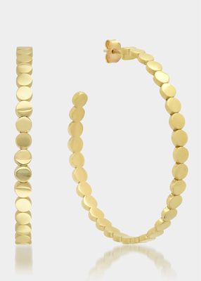 Medium Circle Link Hoop Earrings in 18K Gold