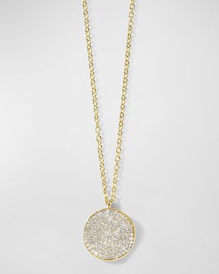 Medium Flower Pendant Necklace in 18K Gold with Diamonds
