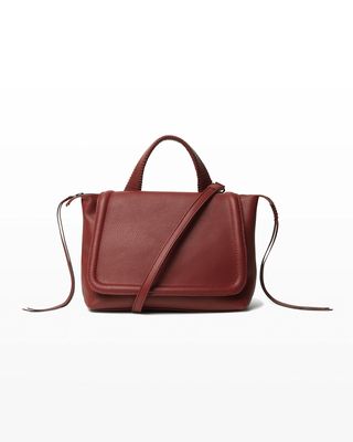 Medium Grained Leather Top-Handle Bag