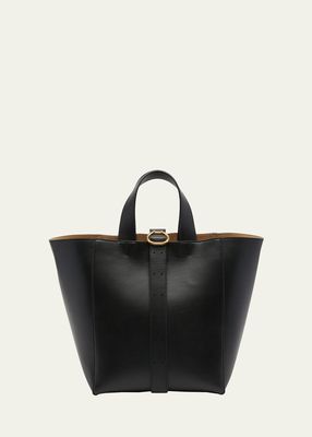 Medium Leather Square Tote Bag