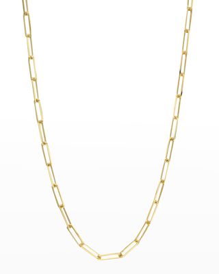 Medium Long Link Chain Necklace, 18"L
