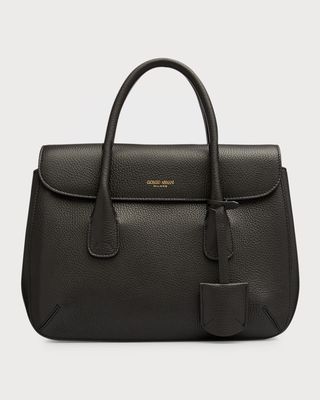 Medium Pebbled Leather Top-Handle Bag
