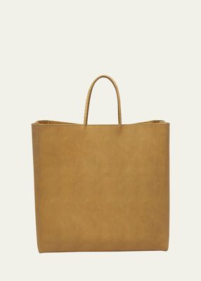 Medium Raw Paper Leather Top-Handle Bag