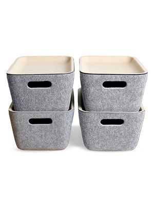 Medium Sculpted Felt Storage System 4-Piece Set - Light Grey - Size Medium - Light Grey - Size Medium