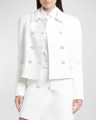Medusa Double-Breasted Stretch Crepe Jacket