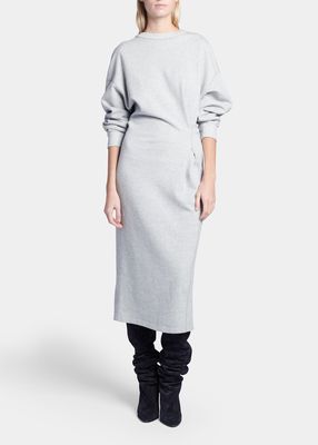 Meg Drop-Shoulder Midi Sweatshirt Dress