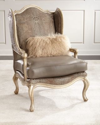 Meg Leather Wingback Chair