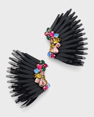 Mega Mini Madeline Earrings, Black