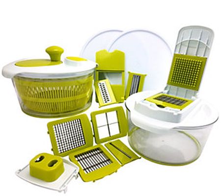 MegaChef 10-in-1 Salad Spinner, Slicer, Dicer, and Chopper