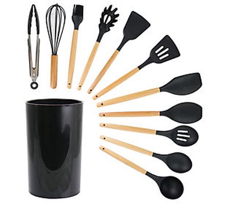 MegaChef 12 Piece Silicone & Wood Utensil Set