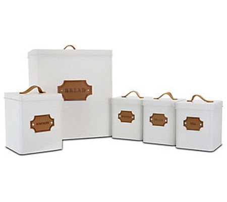 MegaChef 5-Piece Canister Set in White