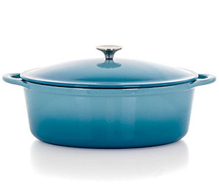 MegaChef 7-qt Oval Enameled Cast Iron Casserole