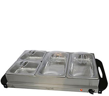 MegaChef Buffet Server and Food Warmer with 3 S ectional Trays