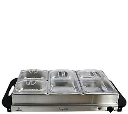 MegaChef Buffet Server & Food Warmer with 4 Sec tional Trays