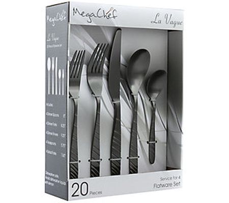 MegaChef La Vague 20-Piece Flatware Utensil Set