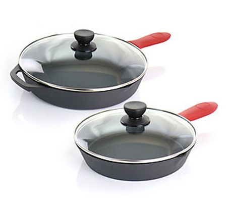 MegaChef Pre-Seasoned 6 Piece Cast Iron Skillet Set