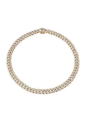 Megan 14K Yellow Gold & Diamond Pavé Large Cuban-Link Necklace