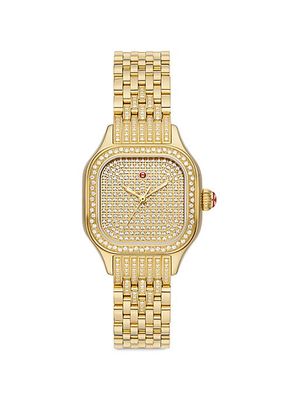 Meggie 18K-Gold-Plated & 2.8 TCW Diamond Bracelet Watch