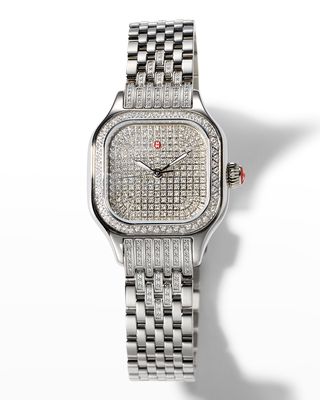 Meggie Diamond Pave Watch in Stainless Steel