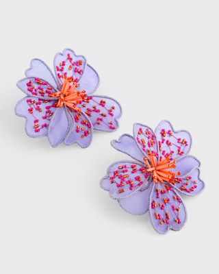 Mehak Beaded Flower Stud Earrings