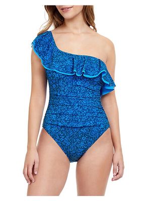 Mehndi One-Shoulder One-Piece Swimsuit