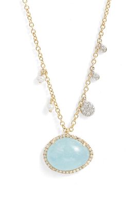 Meira T Aquamarine Pendant Necklace in Gold