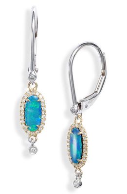 Meira T Diamond & Opal Drop Earrings in Yellow Gold/white Gd/turquoise 