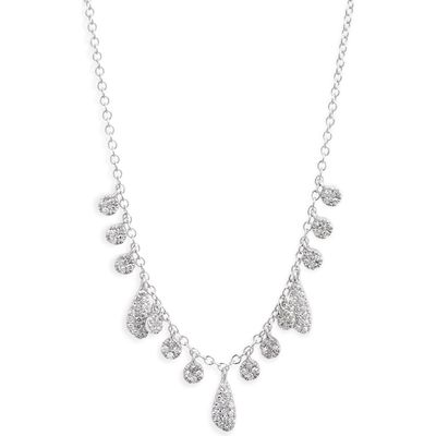 Meira T Diamond Bezel Charm Necklace in White Gold 