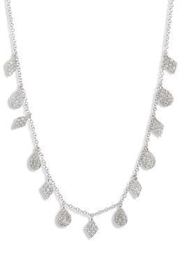 Meira T Diamond Charm Chain Necklace in White