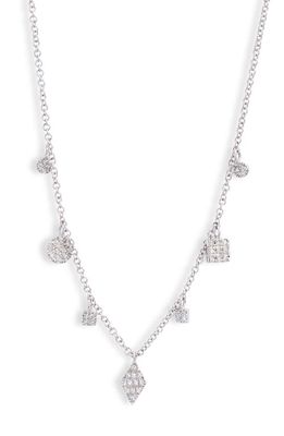 Meira T Diamond Charms Necklace in White Gold