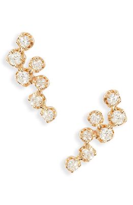 Meira T Diamond Cluster Stud Earrings in Yellow Gold