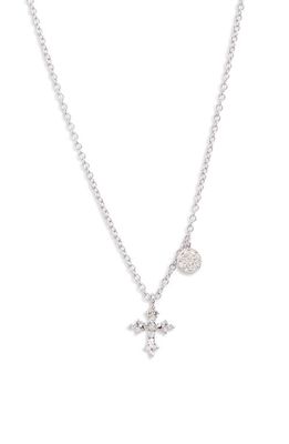 Meira T Diamond Cross Pendant Necklace in Silver