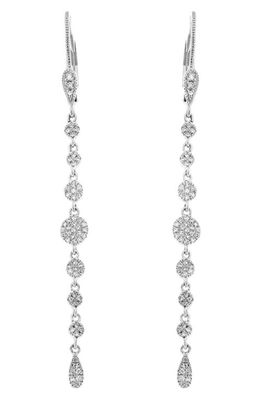 Meira T Diamond Disc Linear Drop Earrings in Silver