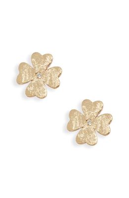 Meira T Diamond Flower Stud Earrings in Yellow Gold