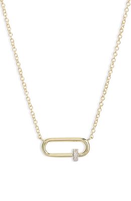 Meira T Diamond Lock Necklace in Yellow Gold