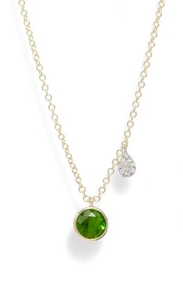 Meira T Green Chrome & Diamond Charm Necklace