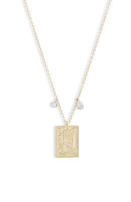 Meira T Hamsa Hand Pendant Necklace in Gold