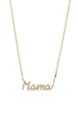 Meira T Mama Diamond Embellished Pendant Necklace in Gold