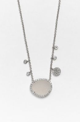 Meira T MeiraT Drusy & Diamond Pendant Necklace in Gray Druzy/White Gold