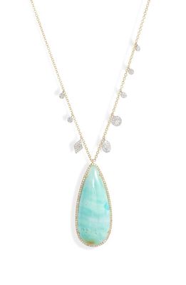 Meira T Opalized Wood & Diamond Charm Necklace in Yellow