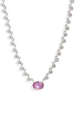 Meira T Pink Sapphire & Diamond Necklace in White