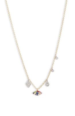 Meira T Rainbow Eye Pendant Necklace in White