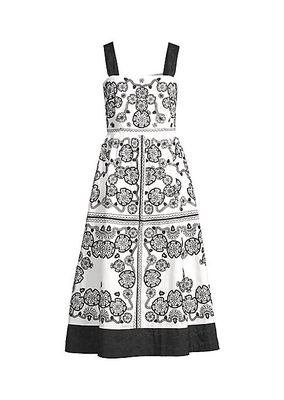 Mel Embroidered Cotton Midi-Dress