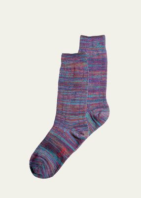 Melange Wool Crew Socks
