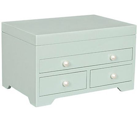 Mele & Co. Bianca Wooden Jewelry Box in Seafoam Finish