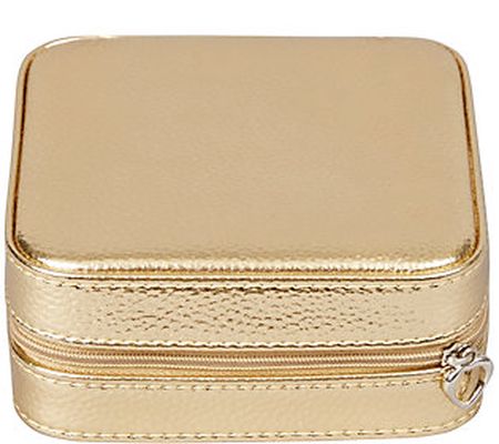 Mele & Co. Luna Travel Jewelry Case in Metallic Faux Leather