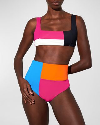 Meli Colorblock Bikini Top