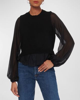 Meli Merino Wool Chiffon Combo Sweater