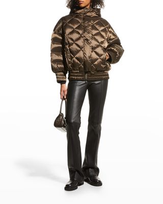 Melikad Short Quilted Puffer Jacket with Hood